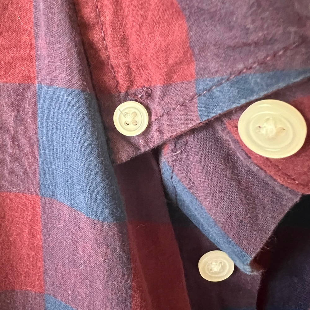 Blueberry & Raspberry Check Hollister XL Long Sleeve 100% Cotton Casual Shirt - Picture 7 of 10